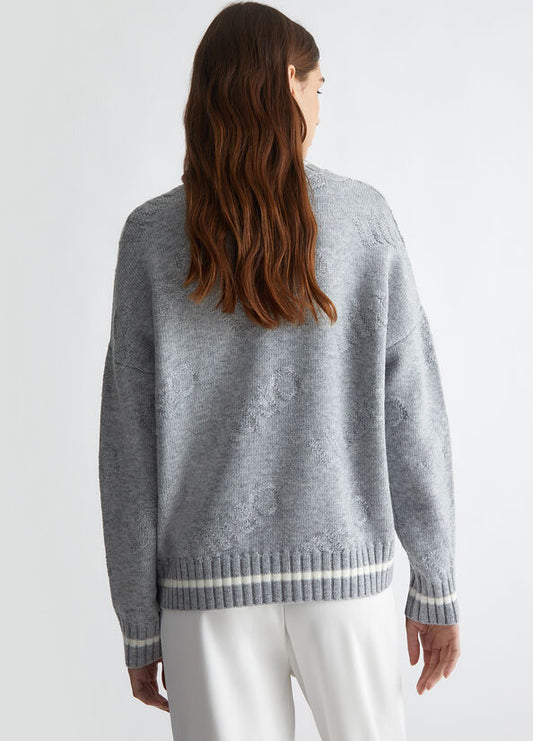 Maglia in misto lana con logo Liu Jo