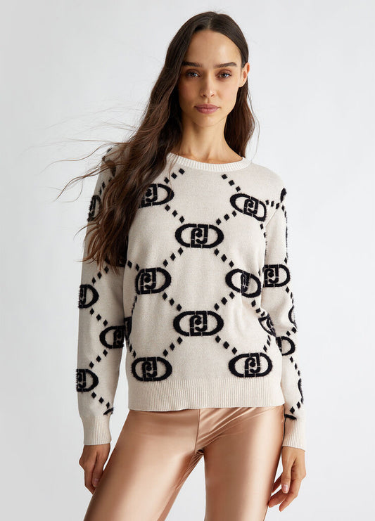 Maglia monogram jacquard - Liu Jo