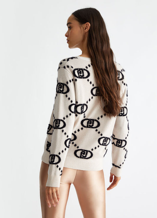 Maglia monogram jacquard - Liu Jo